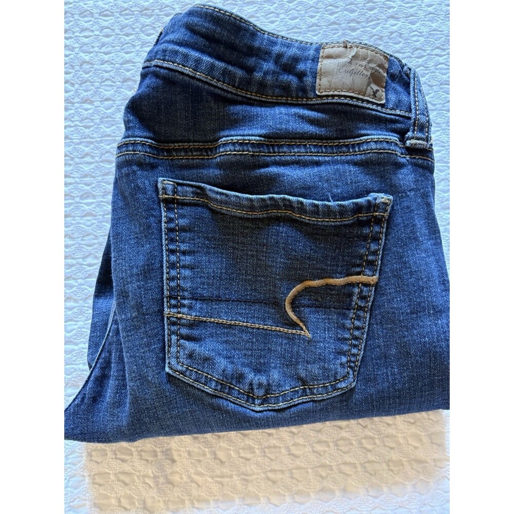 American Eagle Outfitters Womens Denim Jeggings Super Stretch Sz 8 Blue Mid Wash
